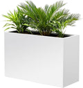 Metal Rectangular Outdoor Planter Box 36" x 15" x 24" White Steel Long Planter by DISCOVERINGBEAUTY
