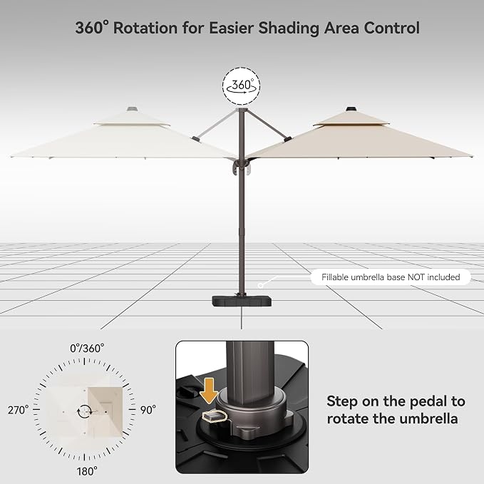 9x12FT Cantilever Patio Umbrella - Image 4
