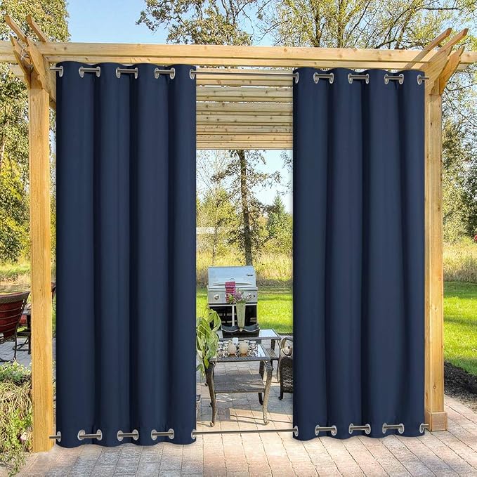 NICETOWN Outdoor Curtain for Patio Waterproof Extra Long 108", Windproof by NICETOWN