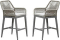 PURPLE LEAF Outdoor 24" Counter Height Bar Stools Chair Set of 2, All Weather by PURPLELEAF
