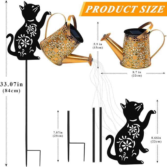 Solar Lights Outdoor Decorative, Watering Can - Image 5