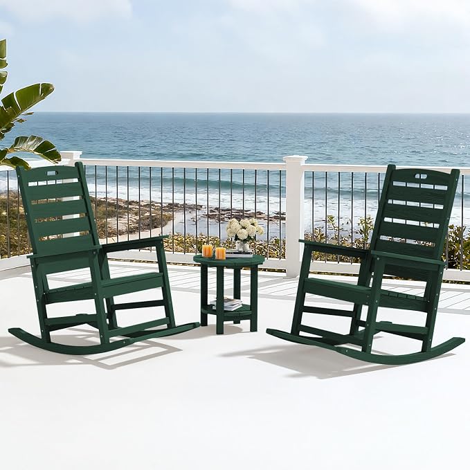 SERWALL Outdoor Rocking Chair Set of 2, Oversized Rocking Chair - Image 10