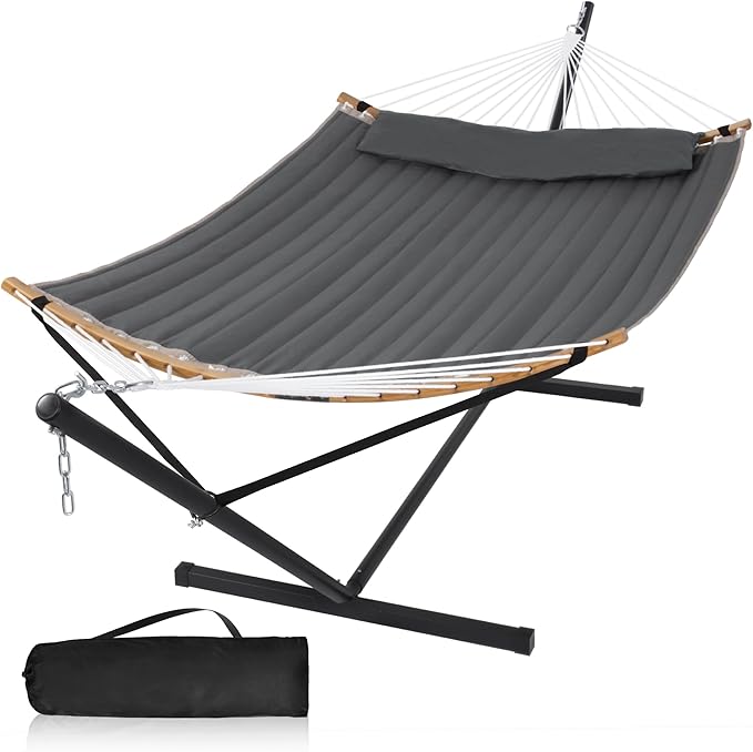 55in Hammock with Stand, Heavy Duty Hammock with Stand Included, Two Person by MansionHome