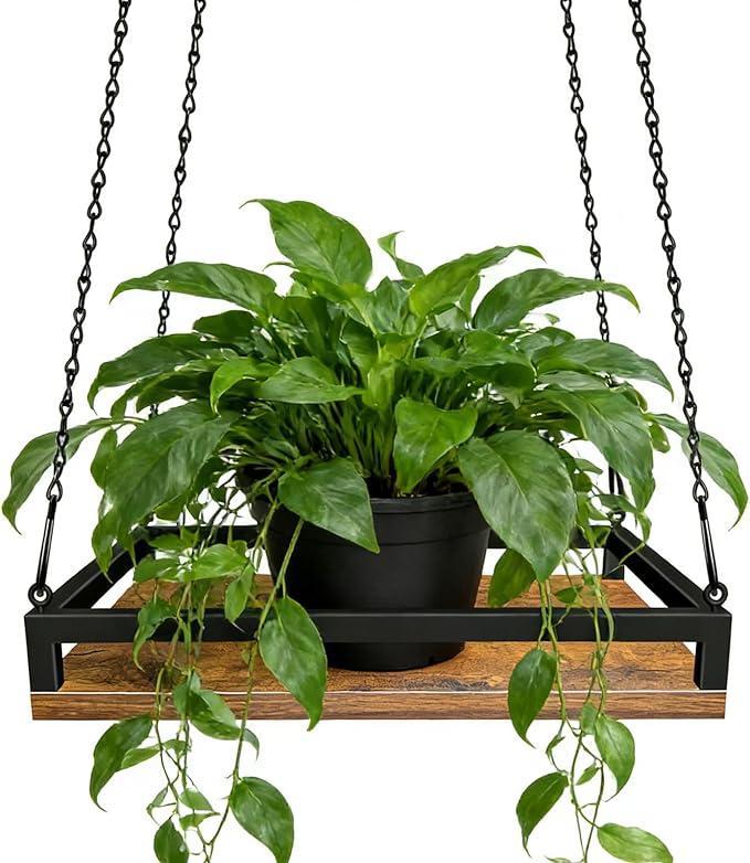 Plant Hanger Indoor, 11.8" Wooden Hanging Plant Holder by Lilybud--lily
