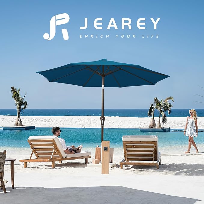 JEAREY 9FT Outdoor Patio Umbrella Outdoor Table Umbrella - Image 6