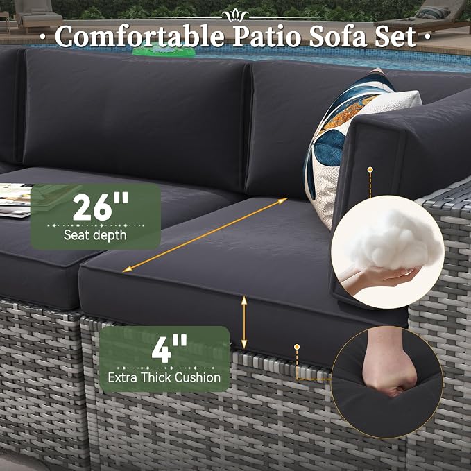 Aoxun 6 Piece Patio Furniture Set - Image 3