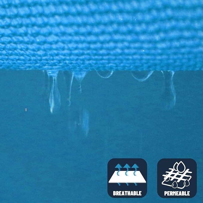 SUNNY GUARD Custom Size 19'x22'x22' Triangle Turquoise Blue UV Block Sunshade - Image 5
