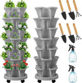 Umigy 2 Set of 7 Tier Vertical Planter Stackable Tower Planters Strawberry Herb by Umigy