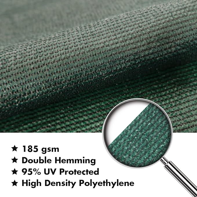 KANAGAWA 18'X20' Dark Green Custom Size Sun Shade Sail Rectangle UV Block - Image 4