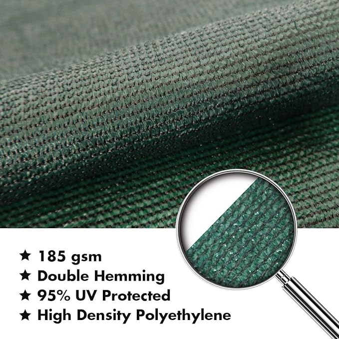 KANAGAWA 10'X15' Dark Green Custom Size Sun Shade Sail Rectangle UV Block - Image 4