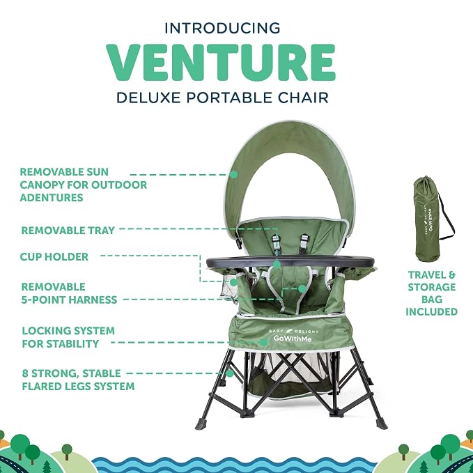 Baby Delight Go with Me Venture Portable Chair | Indoor and Outdoor | Sun - Image 2
