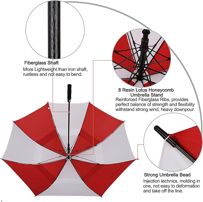 G4Free 47/54/62/68/72 Inch Automatic Open Golf Umbrella Oversize Extra Large - Image 4