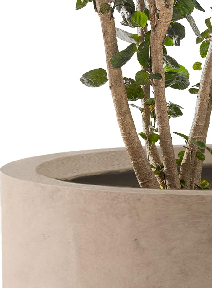 Kante 9.8", 15.7" Dia Round Concrete Planter Set of 3, Modern Style Large - Image 3