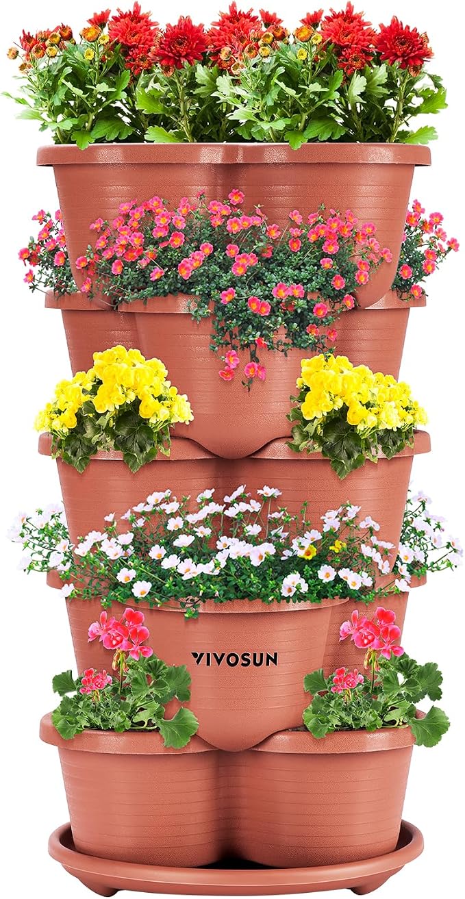 VIVOSUN 5 Tier Vertical Gardening Stackable Planter by VIVOSUN