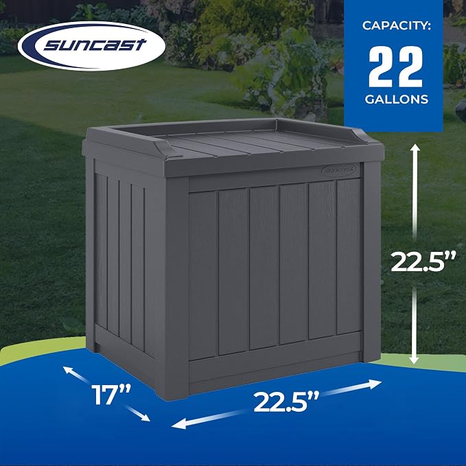 Suncast 2 Pack 22 Gallon Indoor or Outdoor Backyard Patio Small Storage Deck Box - Image 3