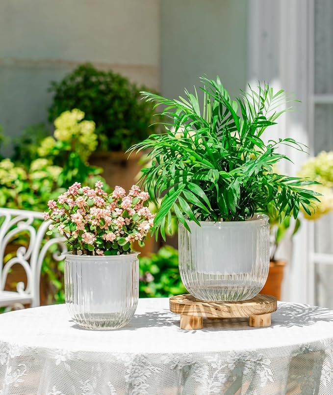 Melphoe Self Watering Pots for Indoor Plants Planter, 6.5/5.3 Inch 2 Pack - Image 3