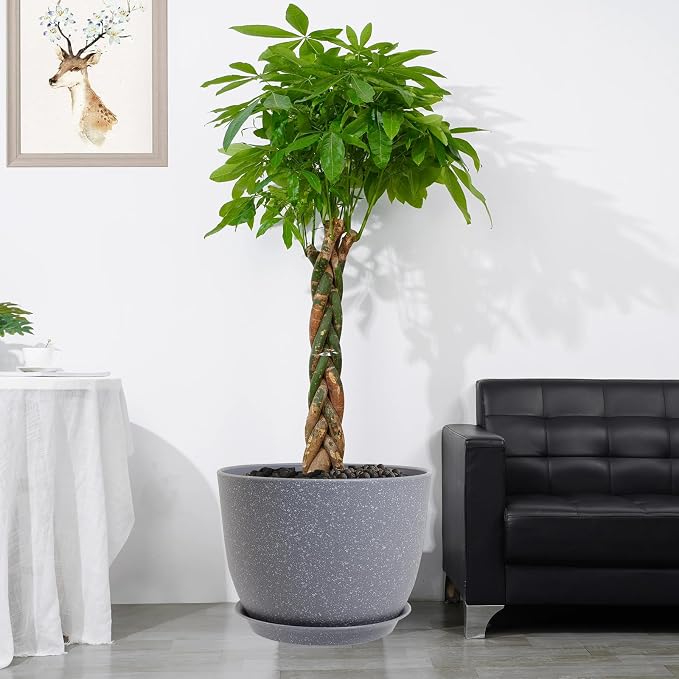 12inch Large Plant Pot, Modern Plastic Planter - Image 6