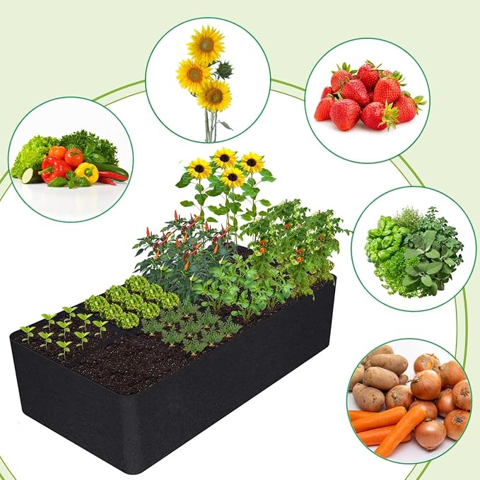 KLEWEE Fabric Raised Garden Bed, 128 Gallon 6 x 3FT Garden Growing Bags - Image 5