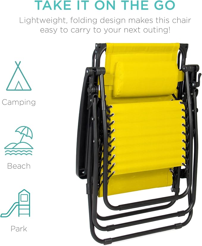 Best Choice Products Folding Zero Gravity Outdoor Recliner Patio Lounge Chair - Image 7