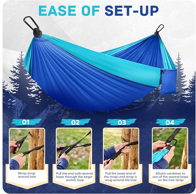 Camping Hammock Lightweight, Portable Hammocks Parachute Hammock - Image 4