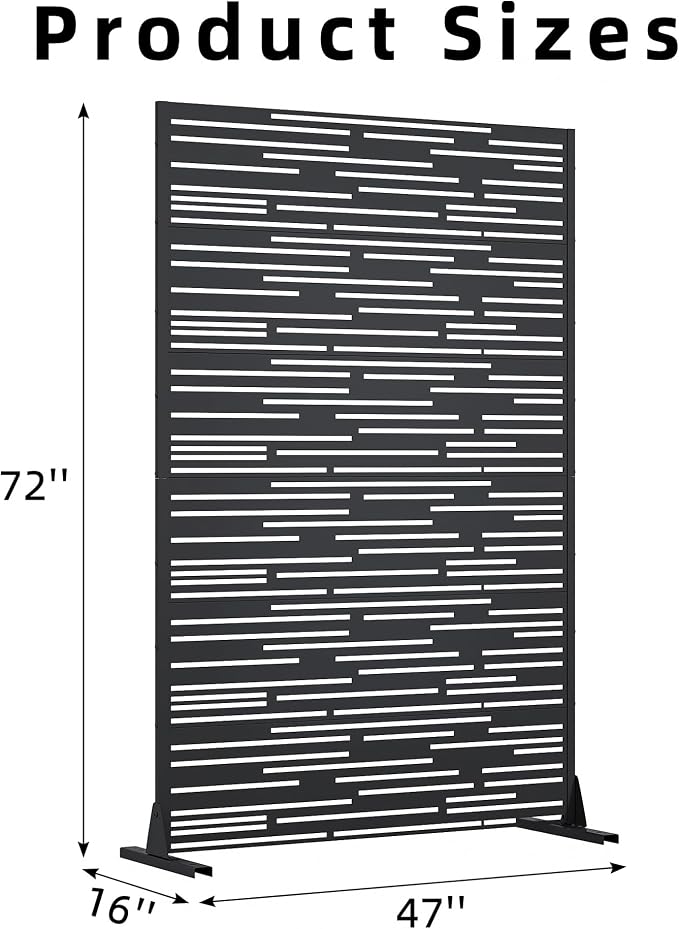 Casaphoria Metal Privacy Screen Outdoor, Shine Black - Image 7