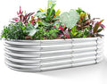 Land Guard Galvanized Metal Raised Garden Bed Kit, Oval Gardening Box, Patio by LandGuard
