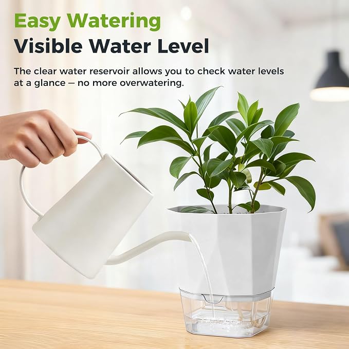 5 Pack Self Watering Pots for Indoor Plants 6.7 Inches Self Watering Planters - Image 9