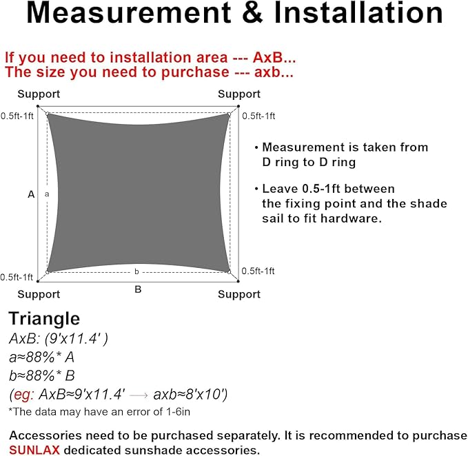 SUNLAX Sun Shade Sail 13' x 17' Dark Grey Rectangle Canopy Sail Shade Cover UV - Image 2