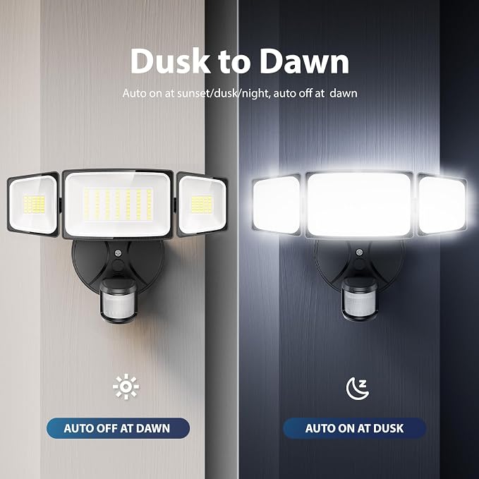 Onforu 75W LED Flood Light Motion Sensor Outdoor, 7000lm Dusk to Dawn Flood - Image 6