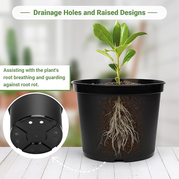 GREANER 5 Gallon Black Planter Pots, Seed Starting Container - Image 4