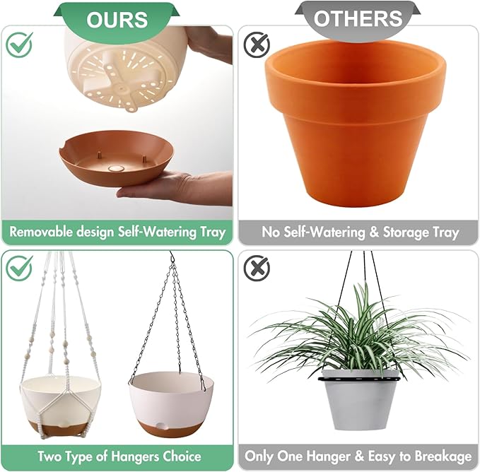 3 Pack 8/10/12 Inch Hanging Planters - Image 6