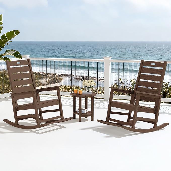 SERWALL Outdoor Rocking Chair, Oversized Rocking Chair - Image 9