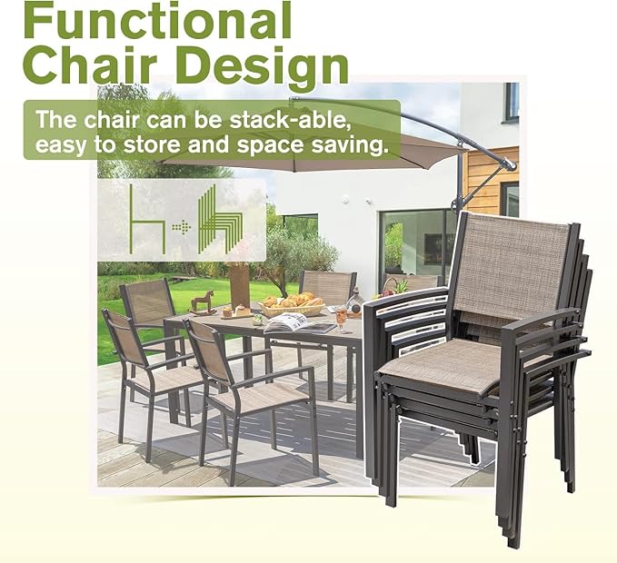 Homall Patio Dining Set 7 Pieces Outdoor Furniture - Image 6