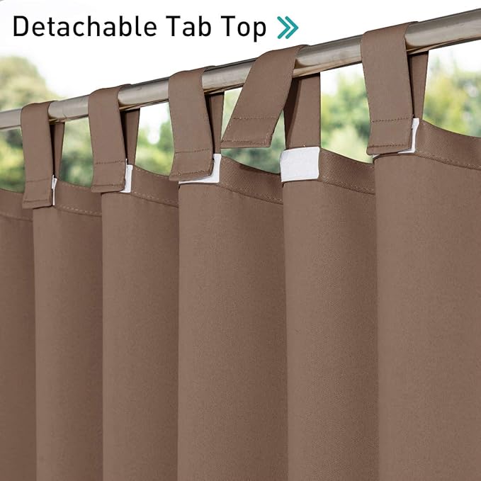 NICETOWN 2 Panels Privacy Outdoor Curtainss Weighted - Image 3