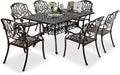 VINGLI 7-Piece Outdoor Dining Set, Cast Aluminum Patio Furniture Set by VINGLI