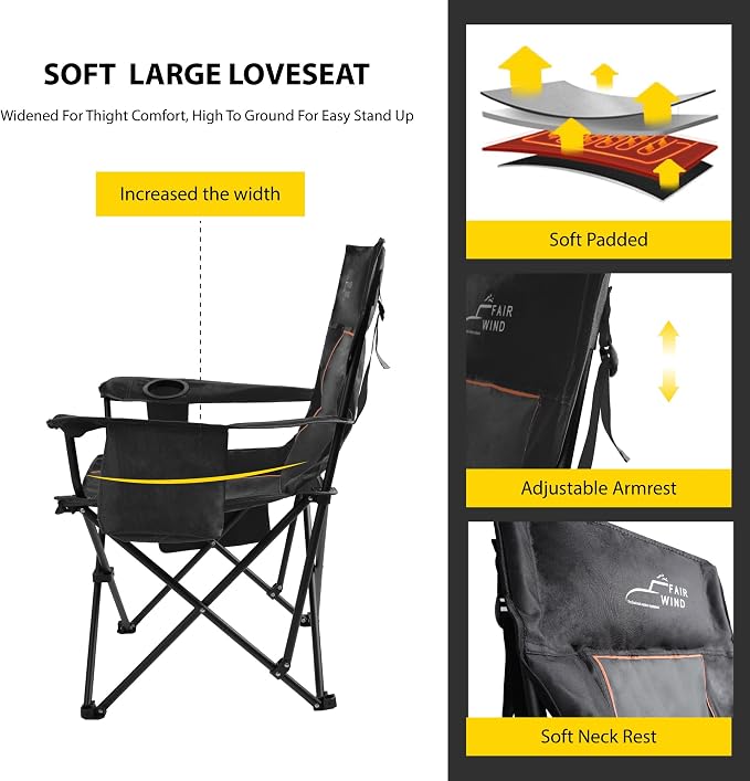FAIR WIND Oversized Padded Camping Chair - Image 5