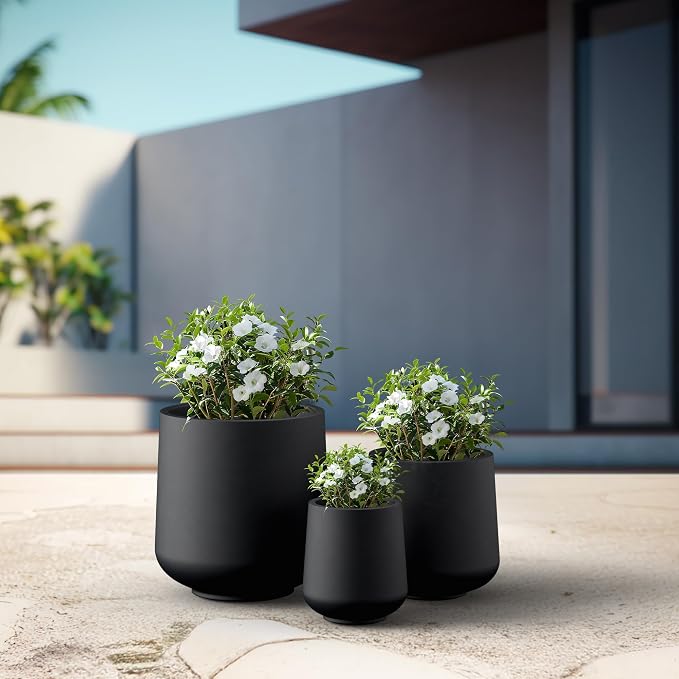 Kante 15.3"+11.6"+8.2" Dia Round Concrete Planter, Large Outdoor Indoor Planter - Image 3