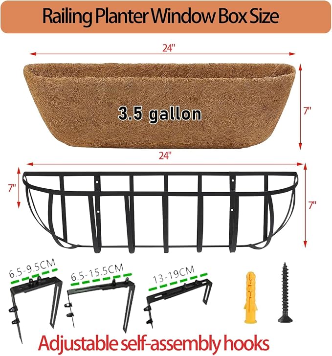 24'' Window Box Railing Planter - Image 5
