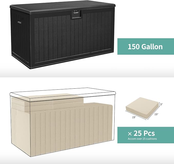YITAHOME 150 Gallon Large Deck Box - Image 6