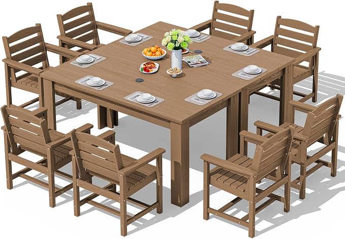 SERWALL Patio Dining Sets for 8, Outdoor Dining Sets for 8 Person by SERWALL
