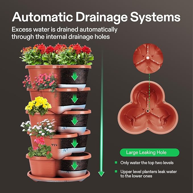 VIVOSUN 5 Tier Vertical Gardening Stackable Planter - Image 2