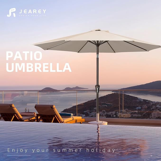 JEAREY 9FT Outdoor Patio Umbrella Market Umbrella - Image 7