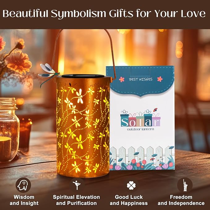 Birthday Gifts for Women Mom Grandma Ladies Solar Lanterns Outdoor Hanging - Image 5