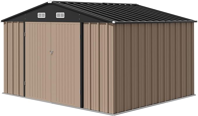 Devoko 10 x 8 FT Outdoor Storage Shed, Metal Garden Sheds & Outdoor Storage - Image 7