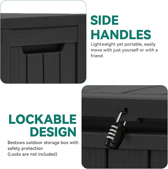 YITAHOME 72 Gallon Outdoor Resin Deck Box - Image 6