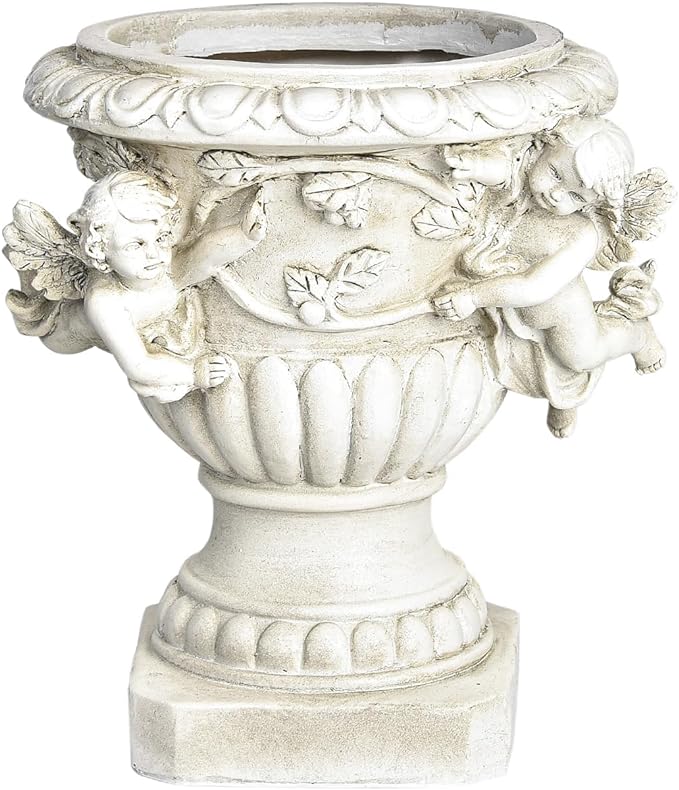 Sungmor Garden Cherub Urn Planter, Lovely Resin Angel Statue Flower Pots by Sungmor