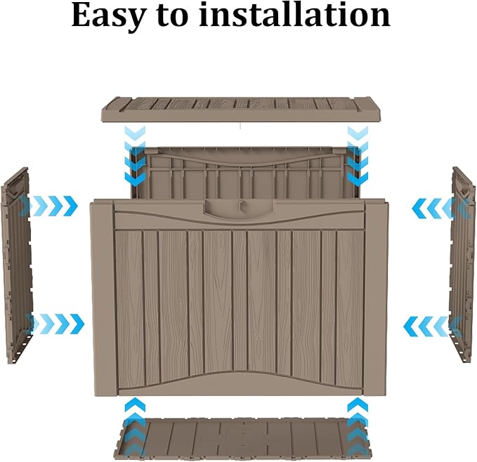 TARKARI 50 Gallon Lockable Resin Deck Box, Waterproof & UV-Resistant Outdoor - Image 8