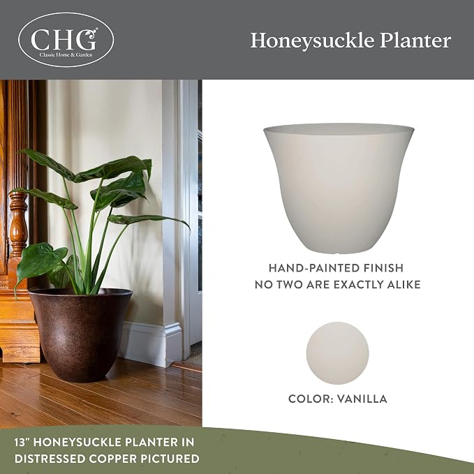 Classic Home and Garden Honeysuckle Resin Planters - Image 2