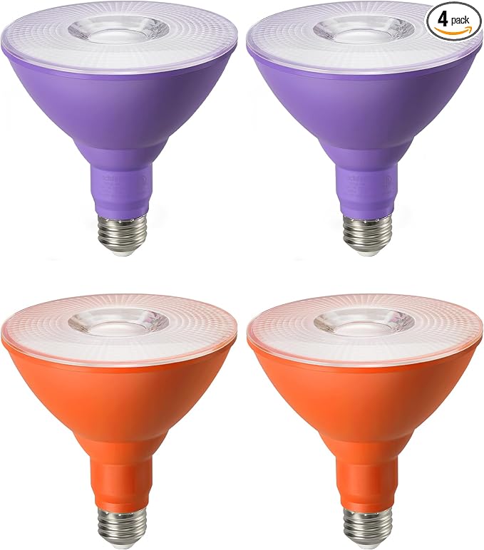 EDISHINE PAR38 Purple & Orange LED Flood Light Bulbs Outdoor, Dimmable LED by EDISHINE