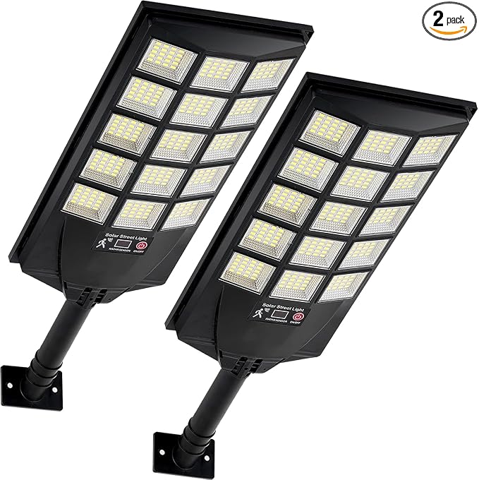 Solar Lights Outdoor Waterproof, 6500K Dusk to Dawn Solar Street Light Motion by Aqraou